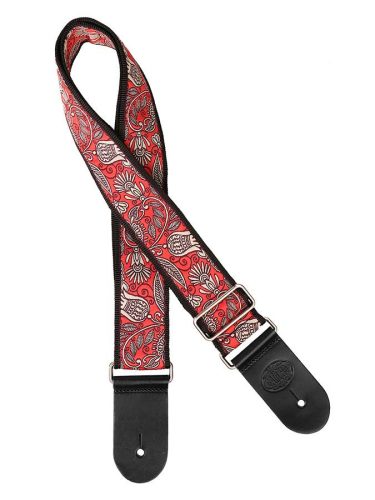 GST-188-16 Gaucho Traditional Series guitar strap, 2 jacquard weave, leather slips, multi colors