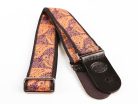 GST-188-18 Gaucho Traditional Series guitar strap, 2 jacquard weave, leather slips, multi colors