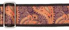 GST-188-18 Gaucho Traditional Series guitar strap, 2 jacquard weave, leather slips, multi colors