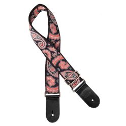   GST-188-22 Gaucho Traditional Series guitar strap, 2 jacquard weave, leather slips, multi colors