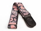 GST-188-22 Gaucho Traditional Series guitar strap, 2 jacquard weave, leather slips, multi colors