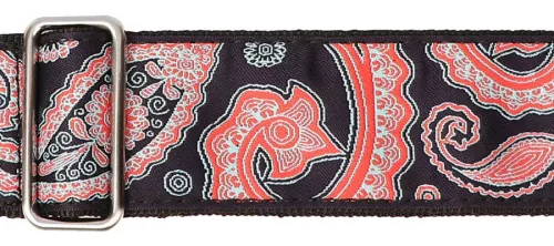 GST-188-22 Gaucho Traditional Series guitar strap, 2 jacquard weave, leather slips, multi colors