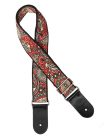 GST-188-23 Gaucho Traditional Series guitar strap, 2 jacquard weave, leather slips, multi colors