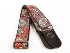 GST-188-23 Gaucho Traditional Series guitar strap, 2 jacquard weave, leather slips, multi colors