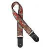 GST-188-23 Gaucho Traditional Series guitar strap, 2 jacquard weave, leather slips, multi colors