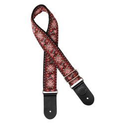   GST-189-01 Gaucho Traditional Series guitar strap, 2 jacquard weave, leather slips, multi colors