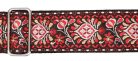 GST-189-01 Gaucho Traditional Series guitar strap, 2 jacquard weave, leather slips, multi colors