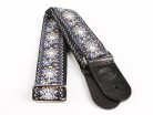 GST-189-02 Gaucho Traditional Series guitar strap, 2 jacquard weave, leather slips, multi colors