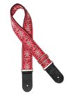 GST-189-04 Gaucho Traditional Series guitar strap, 2 jacquard weave, leather slips, multi colors