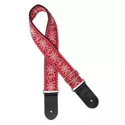   GST-189-04 Gaucho Traditional Series guitar strap, 2 jacquard weave, leather slips, multi colors