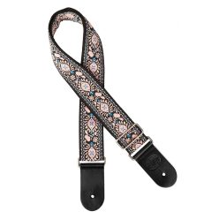   GST-189-05 Gaucho Traditional Series guitar strap, 2 jacquard weave, leather slips, multi colors