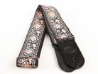 GST-189-05 Gaucho Traditional Series guitar strap, 2 jacquard weave, leather slips, multi colors