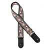 GST-189-05 Gaucho Traditional Series guitar strap, 2 jacquard weave, leather slips, multi colors