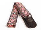 GST-189-06 Gaucho Traditional Series guitar strap, 2 jacquard weave, leather slips, multi colors