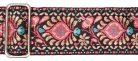 GST-189-06 Gaucho Traditional Series guitar strap, 2 jacquard weave, leather slips, multi colors