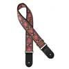 GST-189-06 Gaucho Traditional Series guitar strap, 2 jacquard weave, leather slips, multi colors