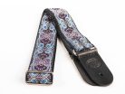 GST-190-01 Gaucho Traditional Series guitar strap, 2 jacquard weave, leather slips, multi colors