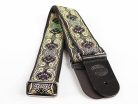 GST-190-02 Gaucho Traditional Series guitar strap, 2 jacquard weave, leather slips, multi colors