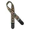 GST-190-02 Gaucho Traditional Series guitar strap, 2 jacquard weave, leather slips, multi colors