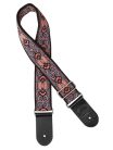 GST-190-03 Gaucho Traditional Series guitar strap, 2 jacquard weave, leather slips, multi colors