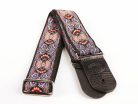 GST-190-03 Gaucho Traditional Series guitar strap, 2 jacquard weave, leather slips, multi colors