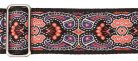 GST-190-03 Gaucho Traditional Series guitar strap, 2 jacquard weave, leather slips, multi colors