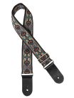 GST-190-05 Gaucho Traditional Series guitar strap, 2 jacquard weave, leather slips, multi colors