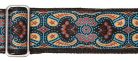 GST-190-05 Gaucho Traditional Series guitar strap, 2 jacquard weave, leather slips, multi colors