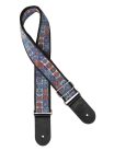 GST-190-06 Gaucho Traditional Series guitar strap, 2 jacquard weave, leather slips, multi colors