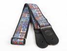 GST-190-06 Gaucho Traditional Series guitar strap, 2 jacquard weave, leather slips, multi colors