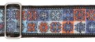 GST-190-06 Gaucho Traditional Series guitar strap, 2 jacquard weave, leather slips, multi colors