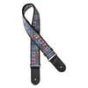 GST-190-06 Gaucho Traditional Series guitar strap, 2 jacquard weave, leather slips, multi colors