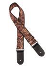 GST-191-01 Gaucho Traditional Series guitar strap, 2 jacquard weave, leather slips, multi colors