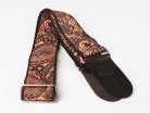 GST-191-01 Gaucho Traditional Series guitar strap, 2 jacquard weave, leather slips, multi colors