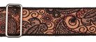 GST-191-01 Gaucho Traditional Series guitar strap, 2 jacquard weave, leather slips, multi colors