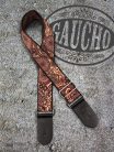 GST-191-01 Gaucho Traditional Series guitar strap, 2 jacquard weave, leather slips, multi colors