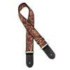 GST-191-01 Gaucho Traditional Series guitar strap, 2 jacquard weave, leather slips, multi colors