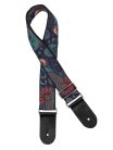 GST-191-02 Gaucho Traditional Series guitar strap, 2 jacquard weave, leather slips, multi colors