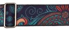 GST-191-02 Gaucho Traditional Series guitar strap, 2 jacquard weave, leather slips, multi colors