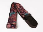 GST-191-03 Gaucho Traditional Series guitar strap, 2 jacquard weave, leather slips, multi colors