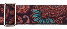 GST-191-03 Gaucho Traditional Series guitar strap, 2 jacquard weave, leather slips, multi colors