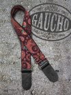 GST-191-03 Gaucho Traditional Series guitar strap, 2 jacquard weave, leather slips, multi colors