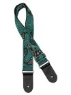 GST-191-04 Gaucho Traditional Series guitar strap, 2 jacquard weave, leather slips, multi colors