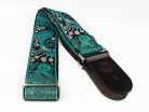 GST-191-04 Gaucho Traditional Series guitar strap, 2 jacquard weave, leather slips, multi colors