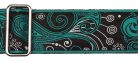 GST-191-04 Gaucho Traditional Series guitar strap, 2 jacquard weave, leather slips, multi colors