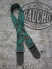 GST-191-04 Gaucho Traditional Series guitar strap, 2 jacquard weave, leather slips, multi colors