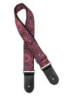 GST-191-05 Gaucho Traditional Series guitar strap, 2 jacquard weave, leather slips, multi colors