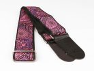 GST-191-05 Gaucho Traditional Series guitar strap, 2 jacquard weave, leather slips, multi colors