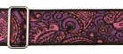 GST-191-05 Gaucho Traditional Series guitar strap, 2 jacquard weave, leather slips, multi colors