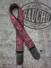 GST-191-05 Gaucho Traditional Series guitar strap, 2 jacquard weave, leather slips, multi colors